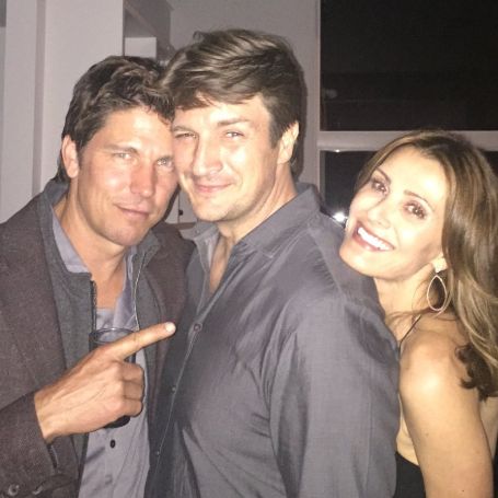 Nathan Fillion and Krista Allen with their friend
